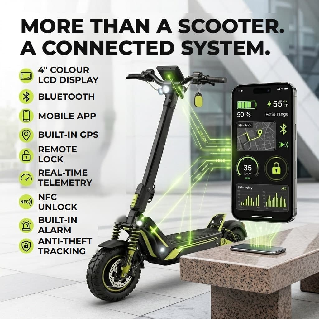 VORTEX Z10 2x2, app-connected electric scooter. - detail 7